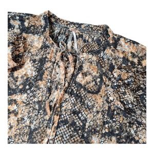 NEW! Free People Blouse Out For The Night‎ Top Snake Combo Shirt Women's L NWT